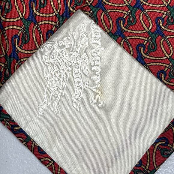 Vintage Burberrys' Silk Tie Red Abstract Mens Necktie Made in England 3.5"X56" - Picture 6 of 12